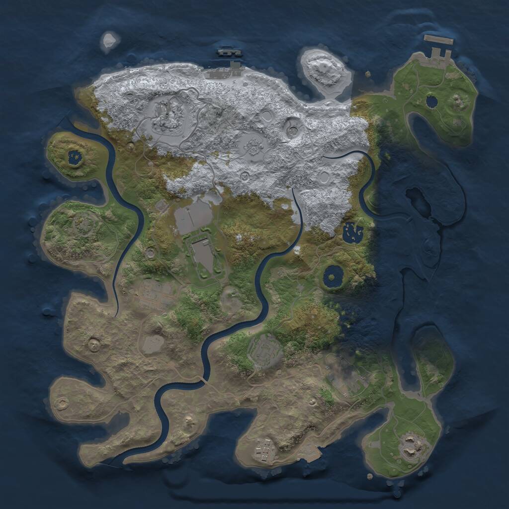 Rust Map: Procedural Map, Size: 3500, Seed: 10132064, 14 Monuments