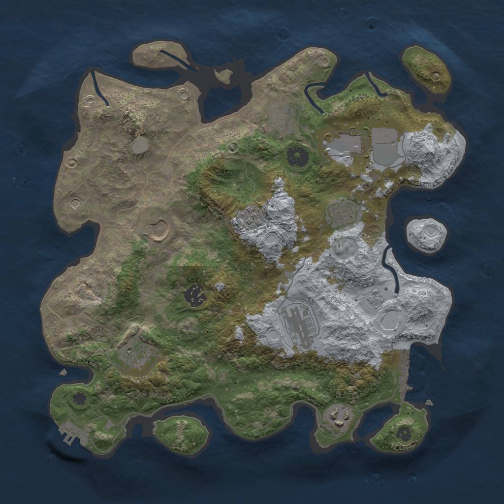 Rust Map: Procedural Map, Size: 3500, Seed: 79879708, 18 Monuments