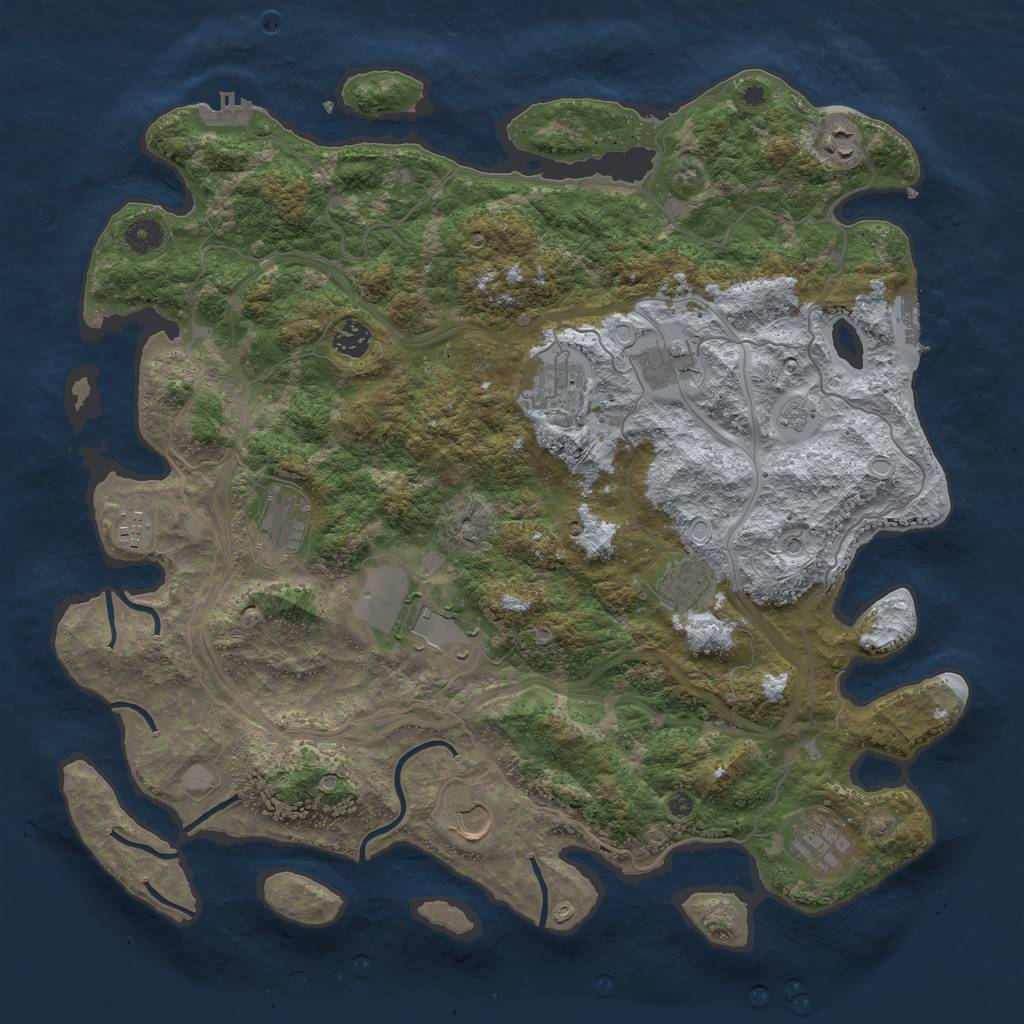 Rust Map: Procedural Map, Size: 4250, Seed: 512857162, 19 Monuments