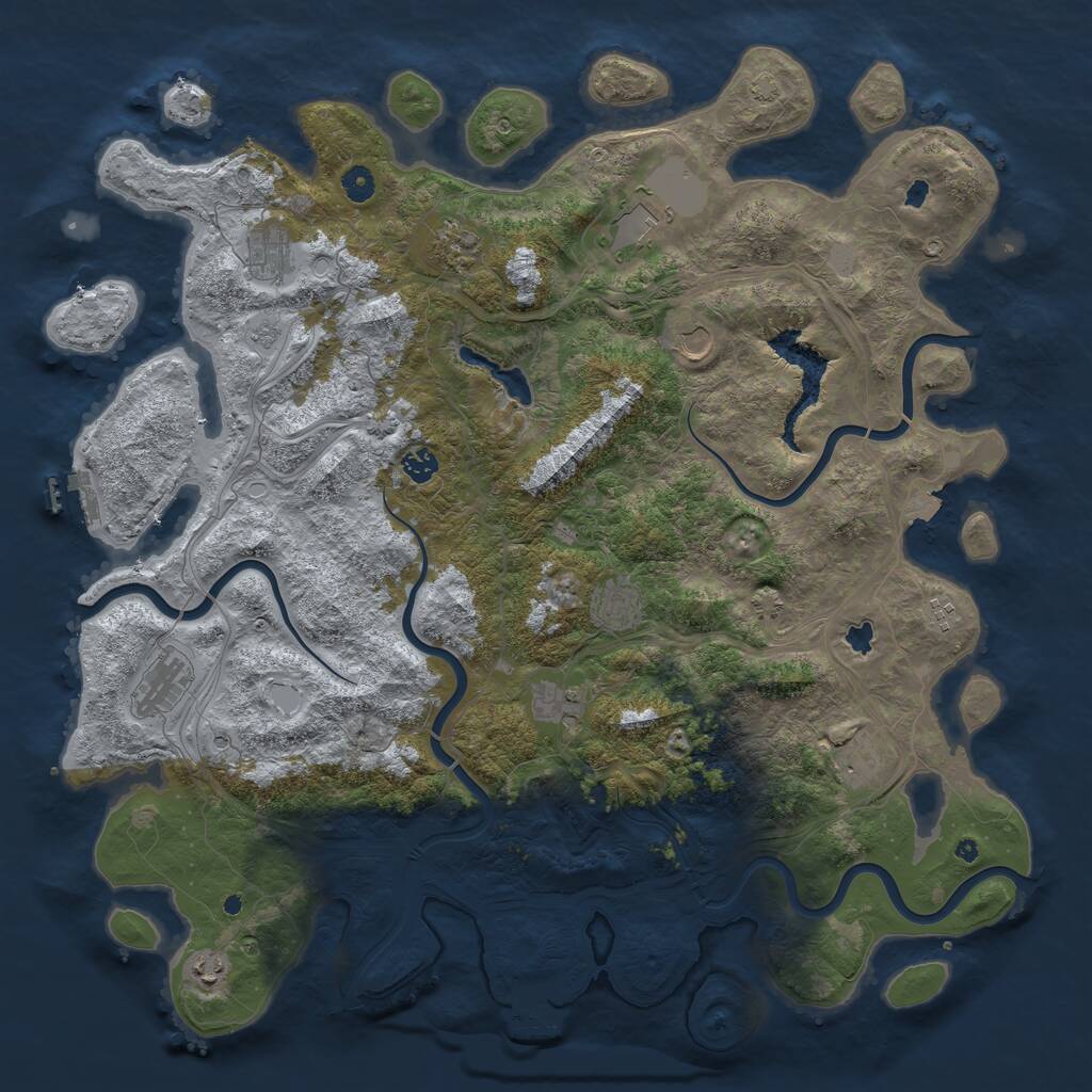 Rust Map: Procedural Map, Size: 4800, Seed: 368089369, 17 Monuments