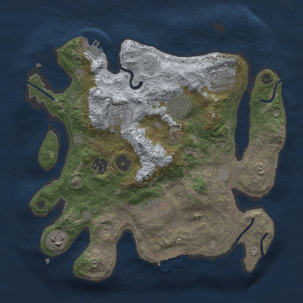 Rust Map: Procedural Map, Size: 3000, Seed: 692374957, 15 Monuments
