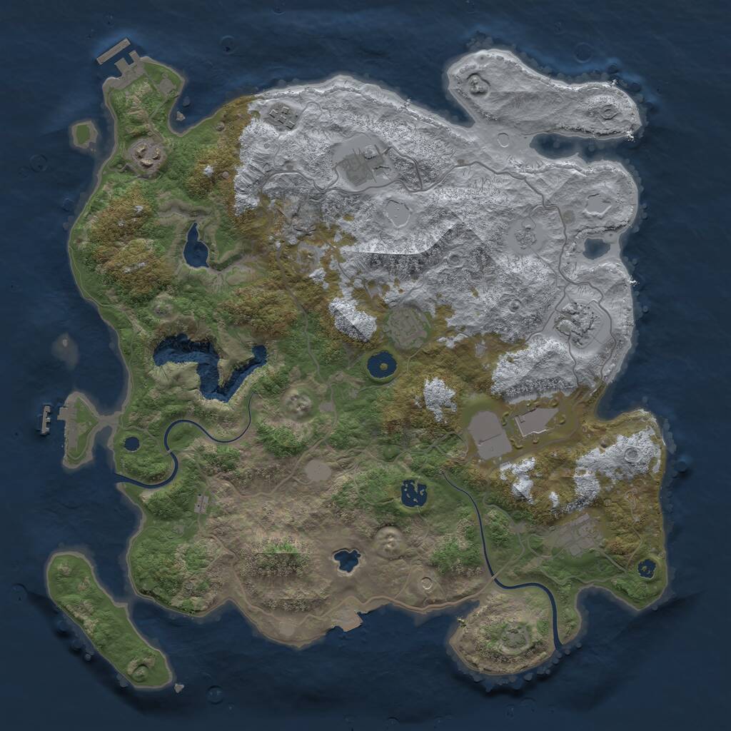 Rust Map: Procedural Map, Size: 4000, Seed: 42241, 14 Monuments