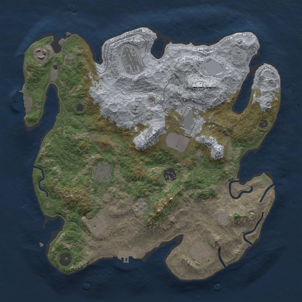 Rust Map: Procedural Map, Size: 3500, Seed: 13798745, 15 Monuments