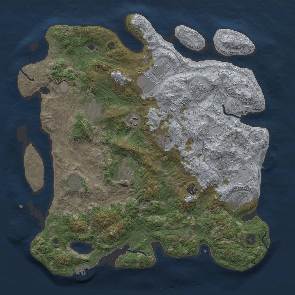 Rust Map: Procedural Map, Size: 4250, Seed: 1556285502, 19 Monuments