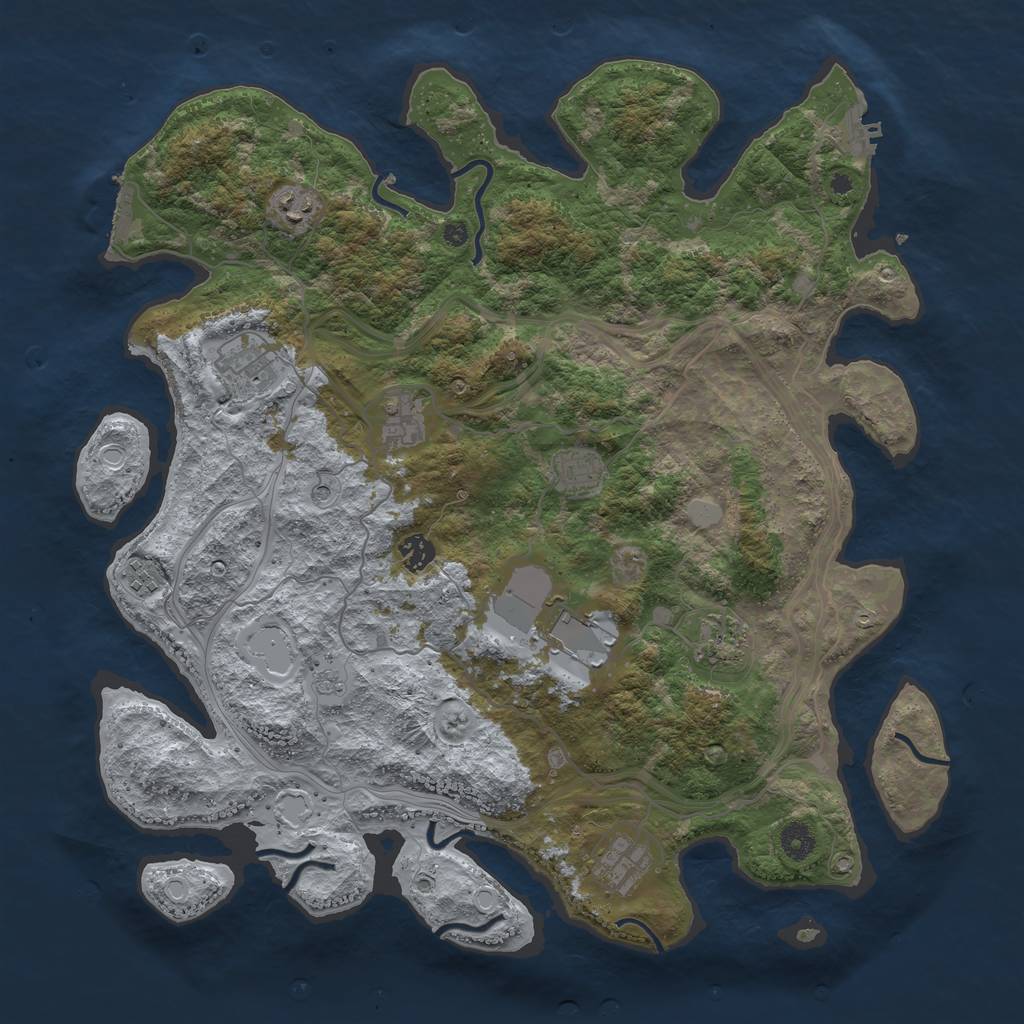 Rust Map: Procedural Map, Size: 4250, Seed: 1984291, 16 Monuments