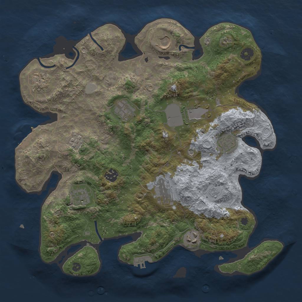 Rust Map: Procedural Map, Size: 3500, Seed: 29179342, 19 Monuments