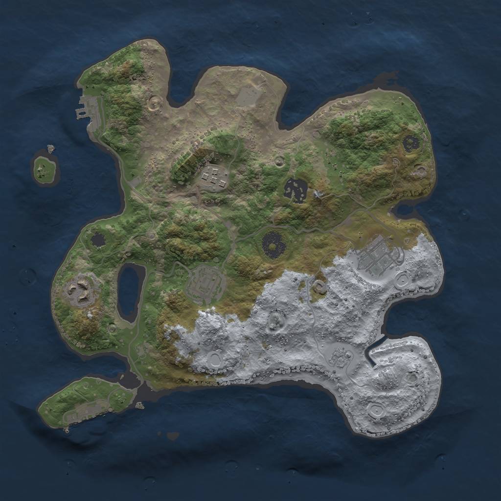 Rust Map: Procedural Map, Size: 3000, Seed: 87463, 13 Monuments