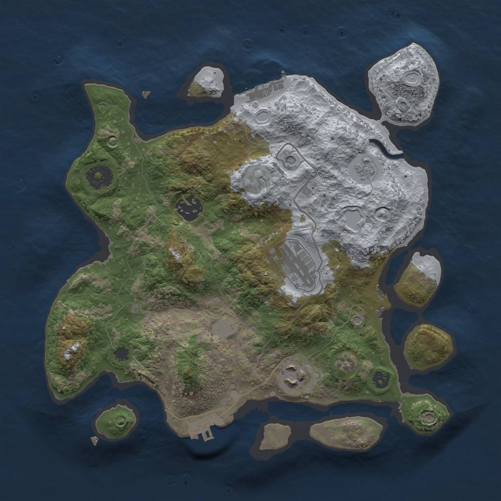 Rust Map: Procedural Map, Size: 3000, Seed: 616237448, 12 Monuments