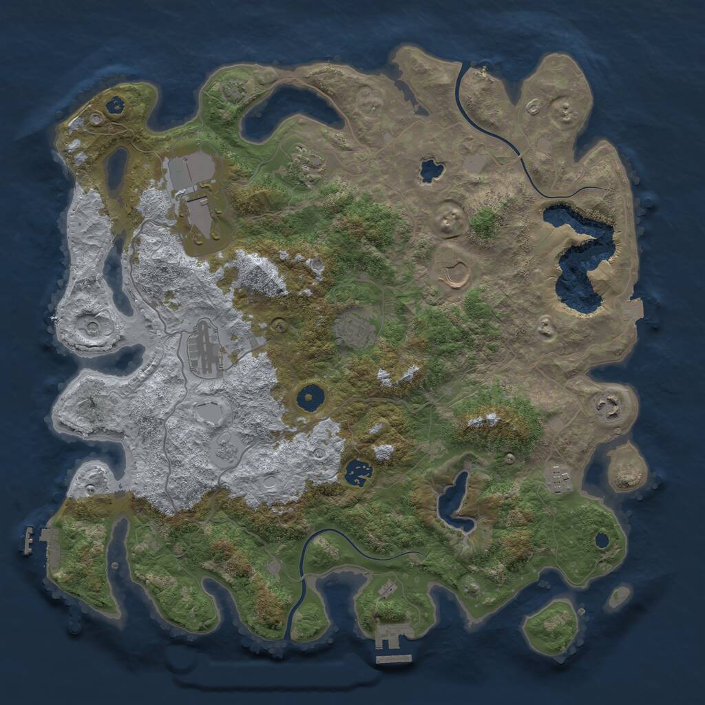 Rust Map: Procedural Map, Size: 4000, Seed: 2002776485, 14 Monuments