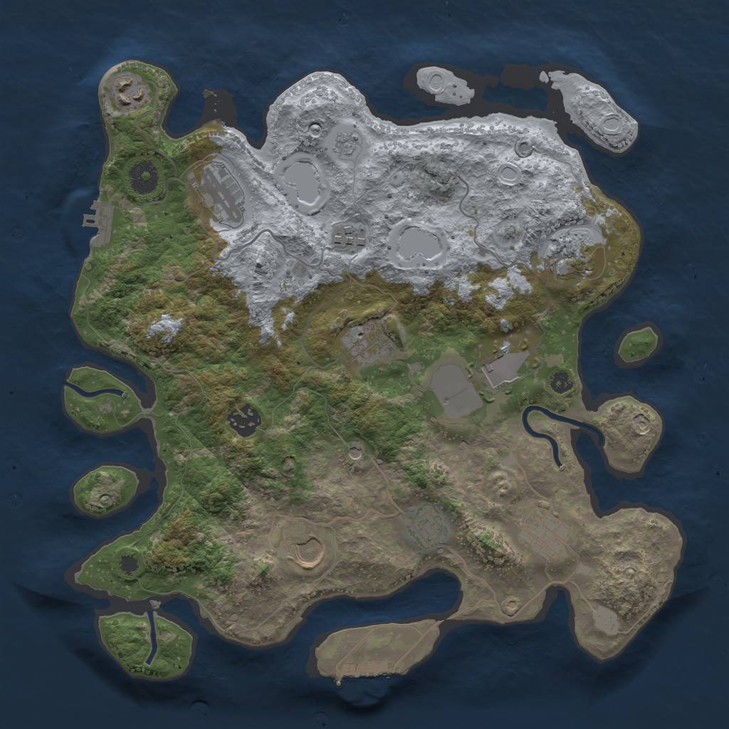 Rust Map: Procedural Map, Size: 3500, Seed: 37260146, 19 Monuments