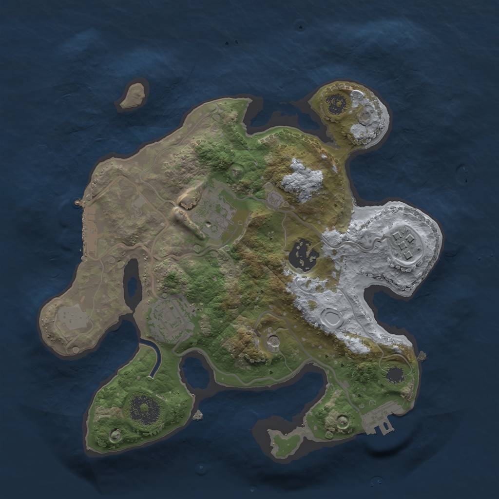 Rust Map: Procedural Map, Size: 2500, Seed: 504097918, 12 Monuments