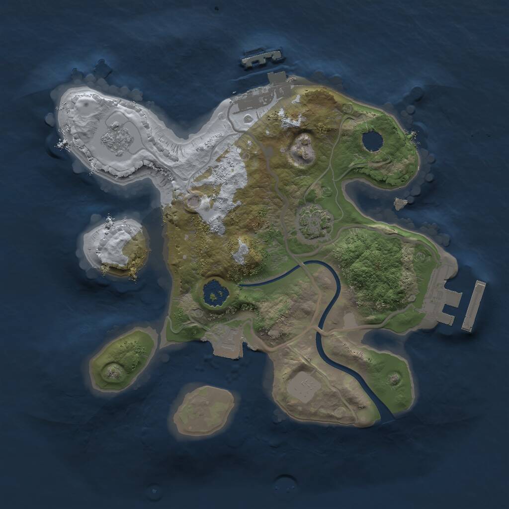 Rust Map: Procedural Map, Size: 2000, Seed: 150312, 5 Monuments