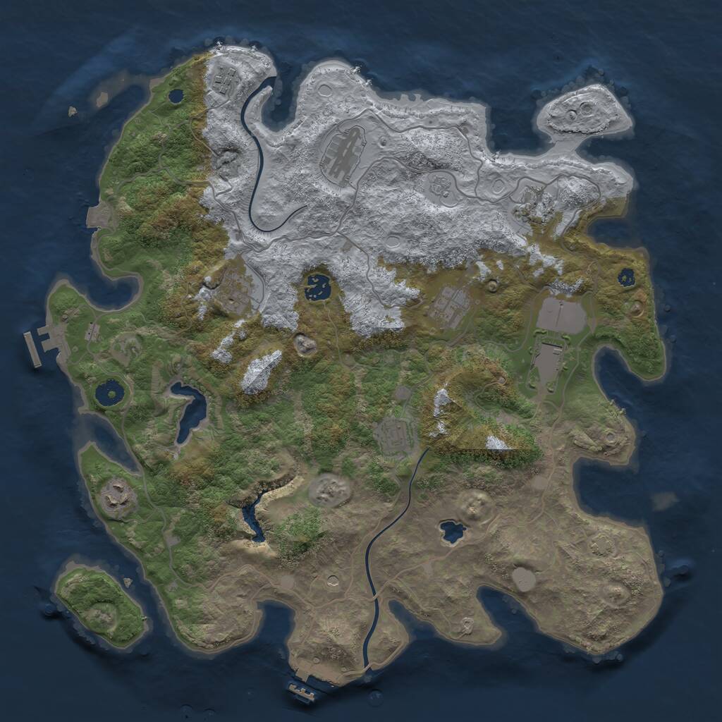 Rust Map: Procedural Map, Size: 4000, Seed: 1960790705, 15 Monuments