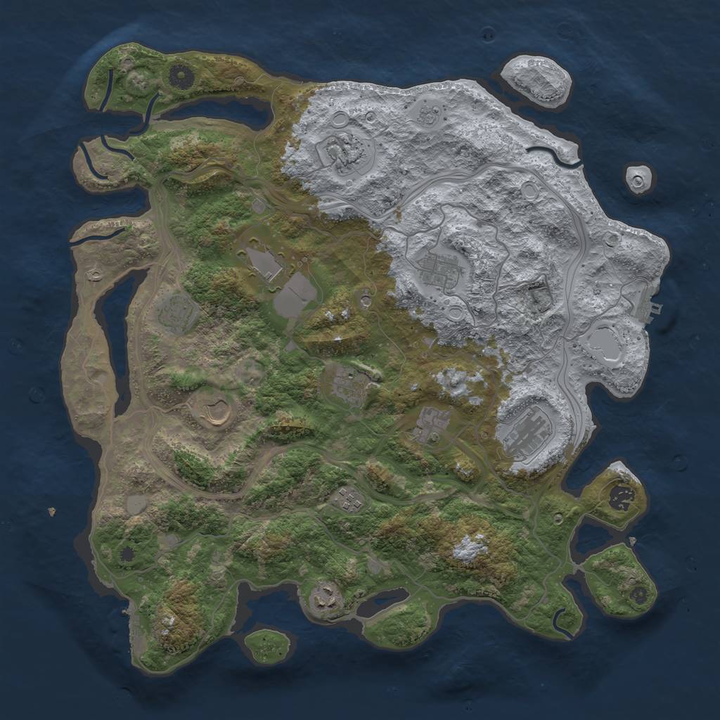 Rust Map: Procedural Map, Size: 4250, Seed: 290403497, 20 Monuments