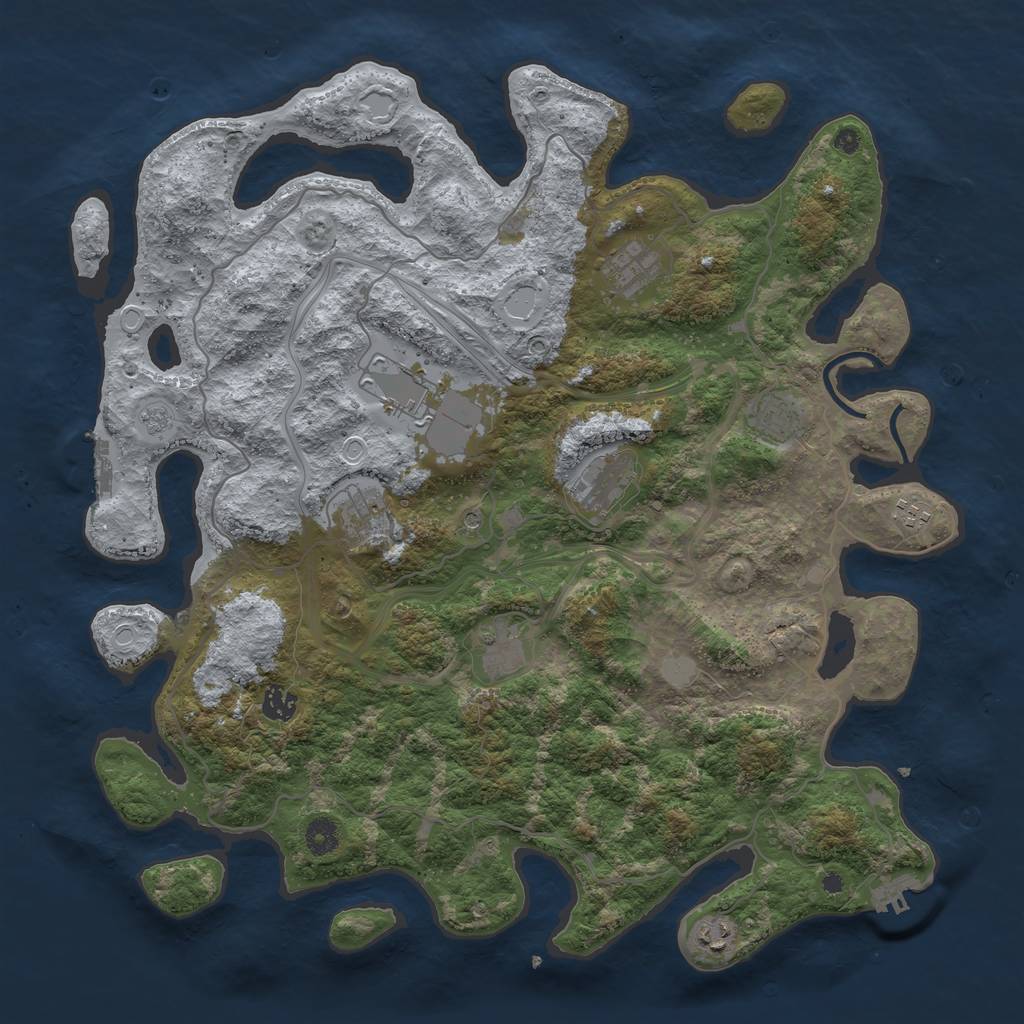 Rust Map: Procedural Map, Size: 4300, Seed: 5678, 18 Monuments