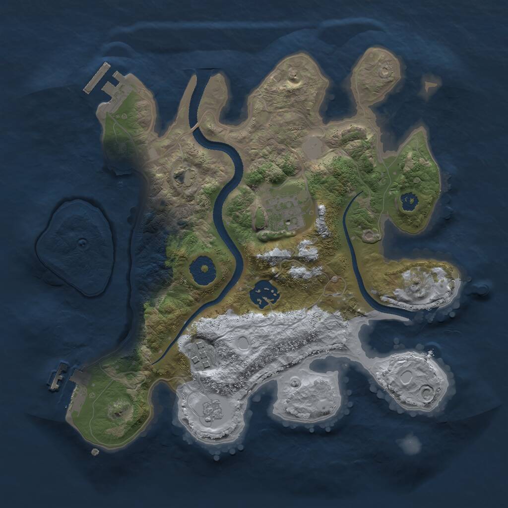 Rust Map: Procedural Map, Size: 2800, Seed: 499285717, 8 Monuments