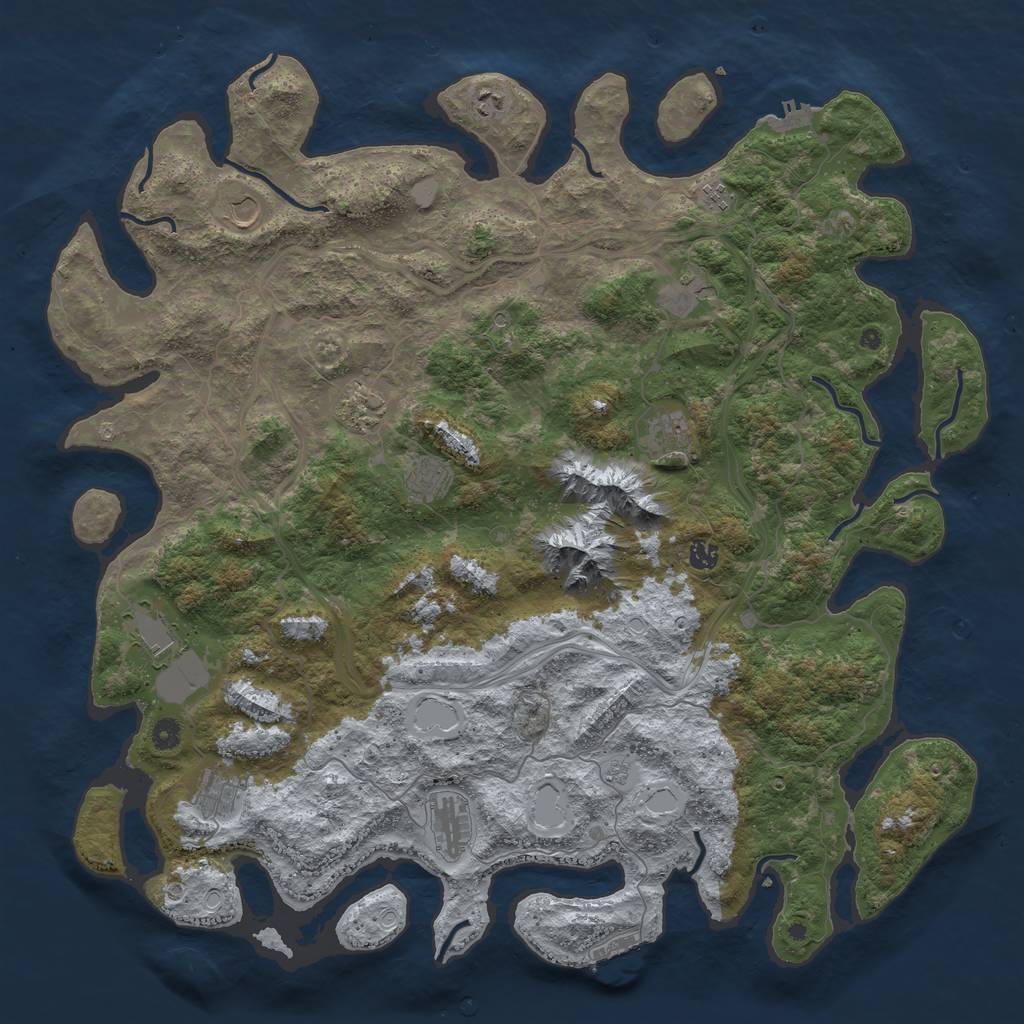 Rust Map: Procedural Map, Size: 5000, Seed: 295040656, 20 Monuments