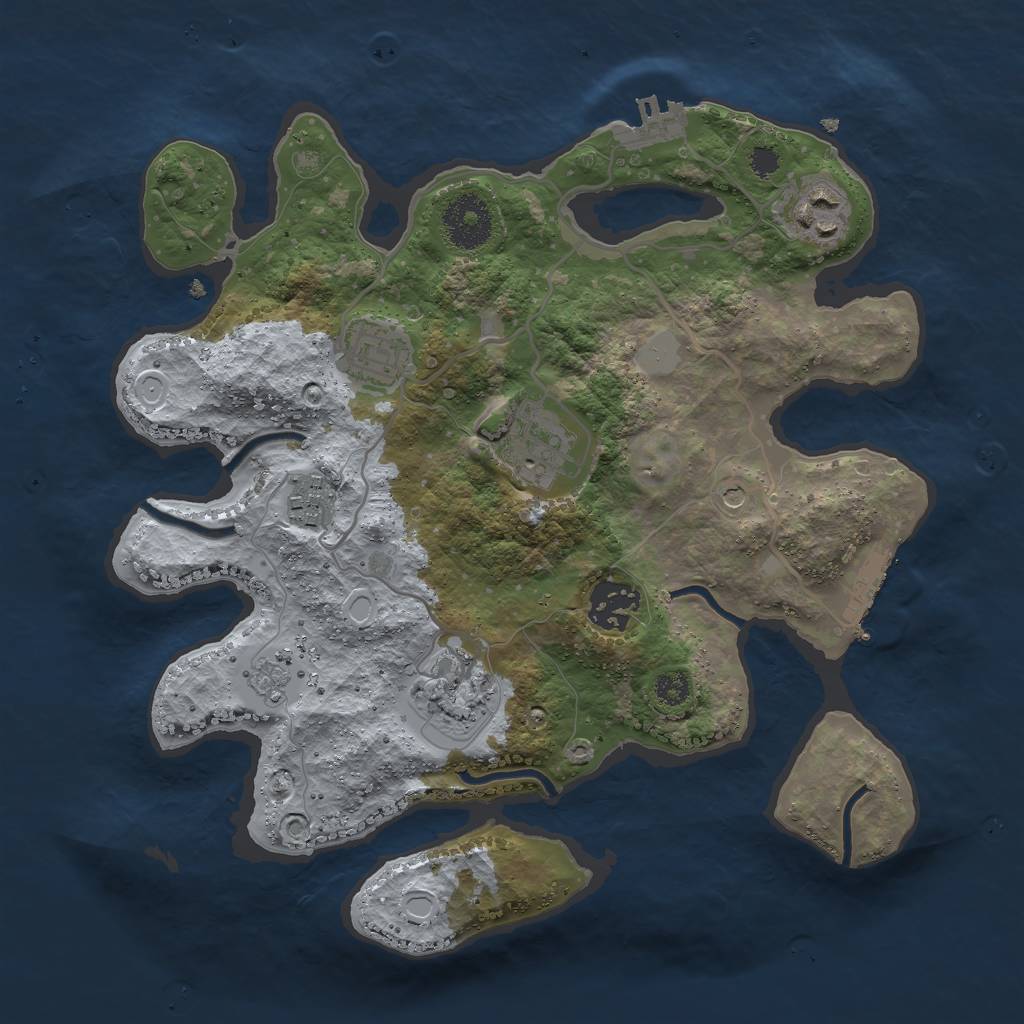 Rust Map: Procedural Map, Size: 3000, Seed: 67475, 15 Monuments