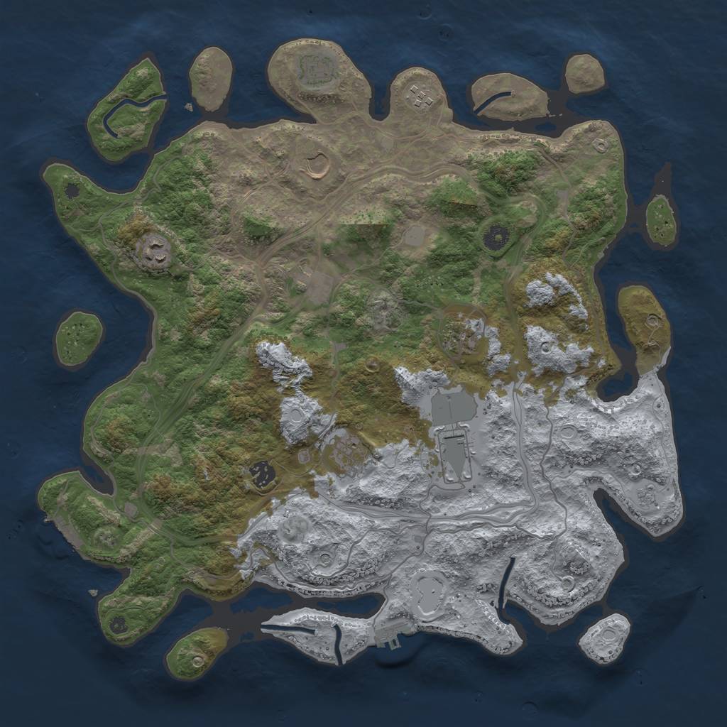 Rust Map: Procedural Map, Size: 4250, Seed: 1278529392, 18 Monuments