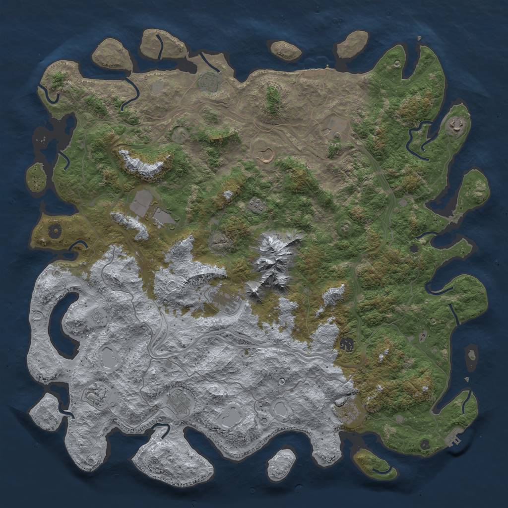 Rust Map: Procedural Map, Size: 5200, Seed: 70000, 18 Monuments