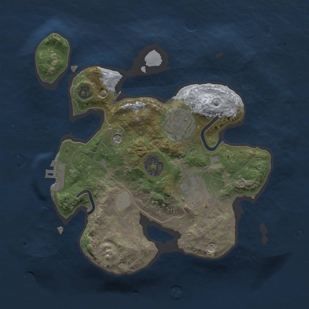 Rust Map: Procedural Map, Size: 2250, Seed: 2147483645, 9 Monuments