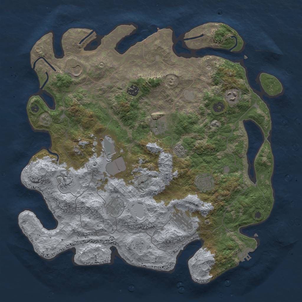 Rust Map: Procedural Map, Size: 4000, Seed: 7100, 19 Monuments