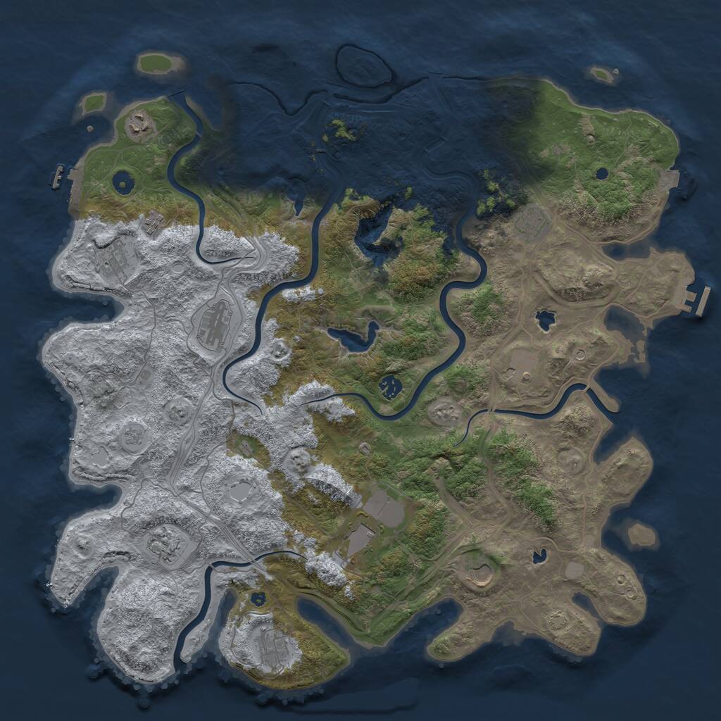 Rust Map: Procedural Map, Size: 4800, Seed: 53144474, 17 Monuments