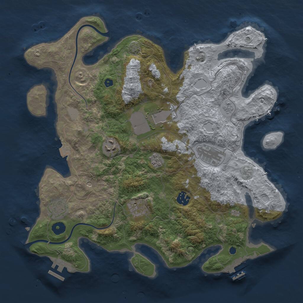 Rust Map: Procedural Map, Size: 3500, Seed: 86304731, 13 Monuments