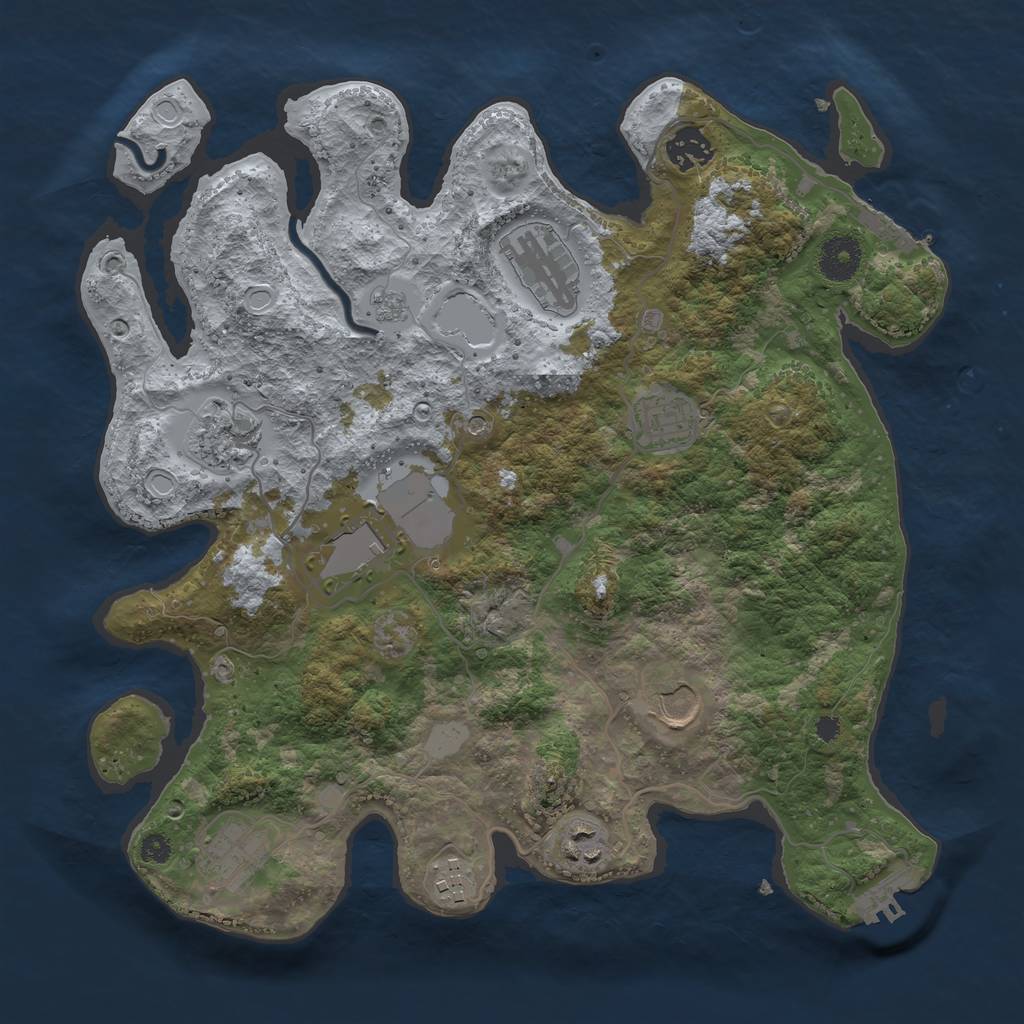 Rust Map: Procedural Map, Size: 3500, Seed: 65990062, 18 Monuments
