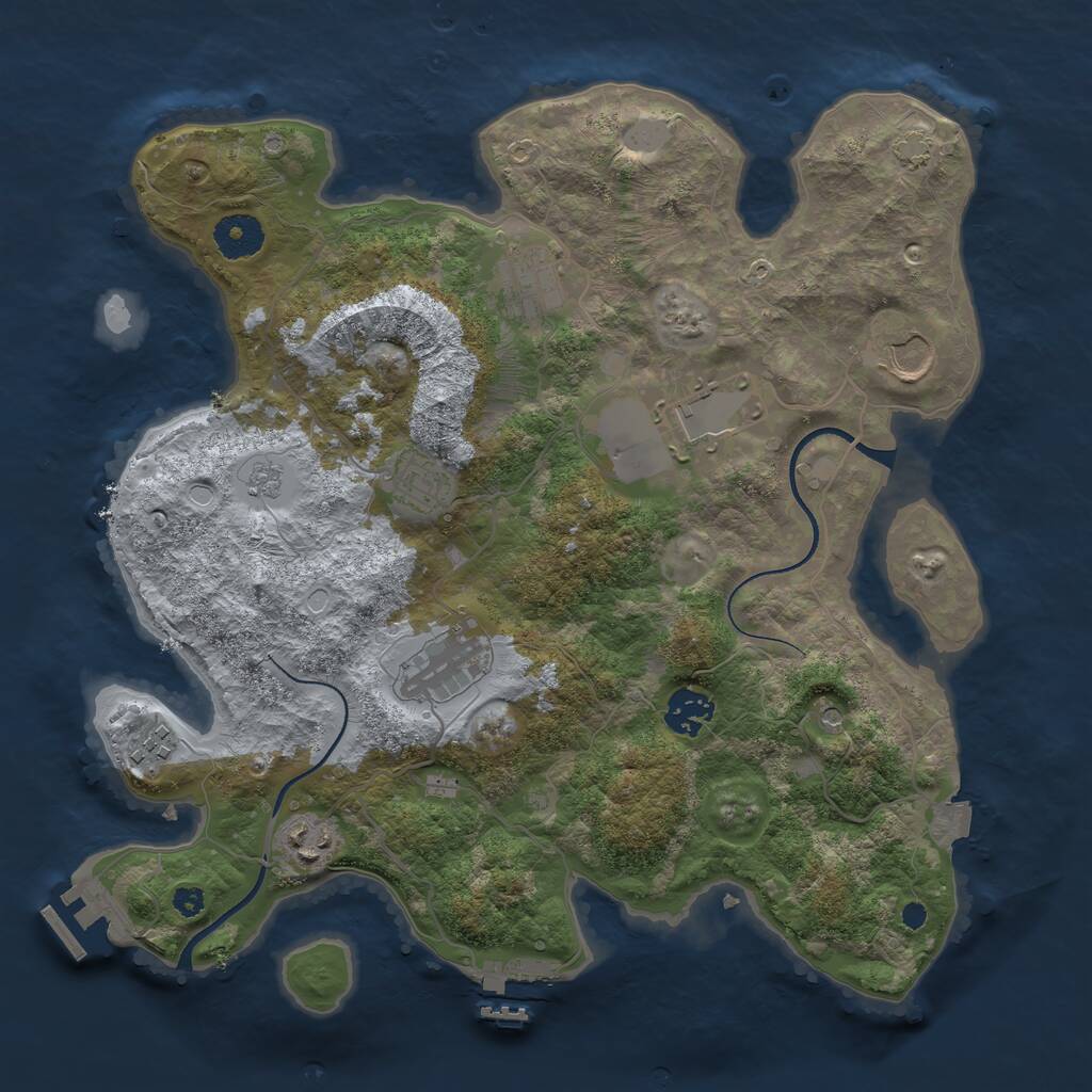 Rust Map: Procedural Map, Size: 3500, Seed: 49515386, 14 Monuments
