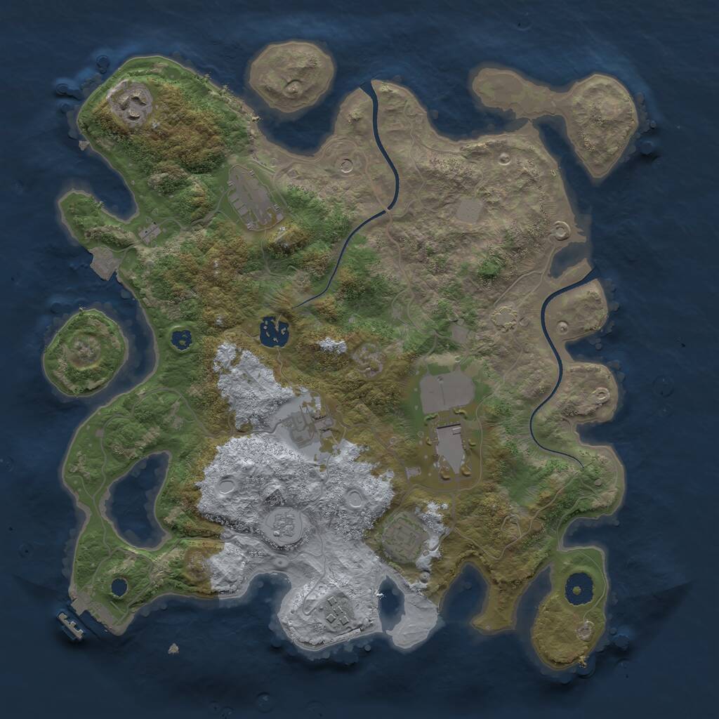 Rust Map: Procedural Map, Size: 3500, Seed: 1782505542, 12 Monuments