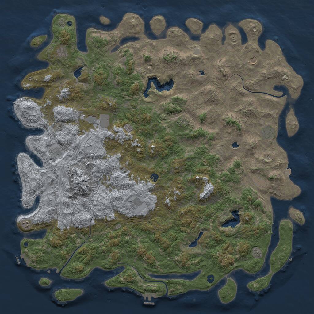 Rust Map: Procedural Map, Size: 6000, Seed: 76573508, 17 Monuments