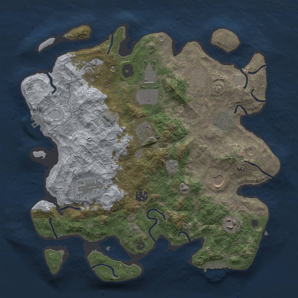 Rust Map: Procedural Map, Size: 3500, Seed: 20168988, 19 Monuments