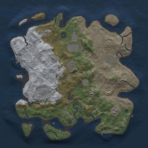 Thumbnail Rust Map: Procedural Map, Size: 3500, Seed: 20168988, 19 Monuments