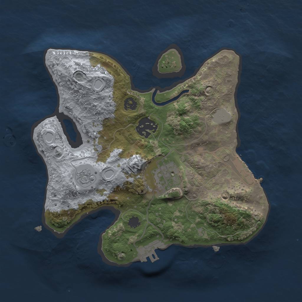 Rust Map: Procedural Map, Size: 2300, Seed: 610031473, 10 Monuments