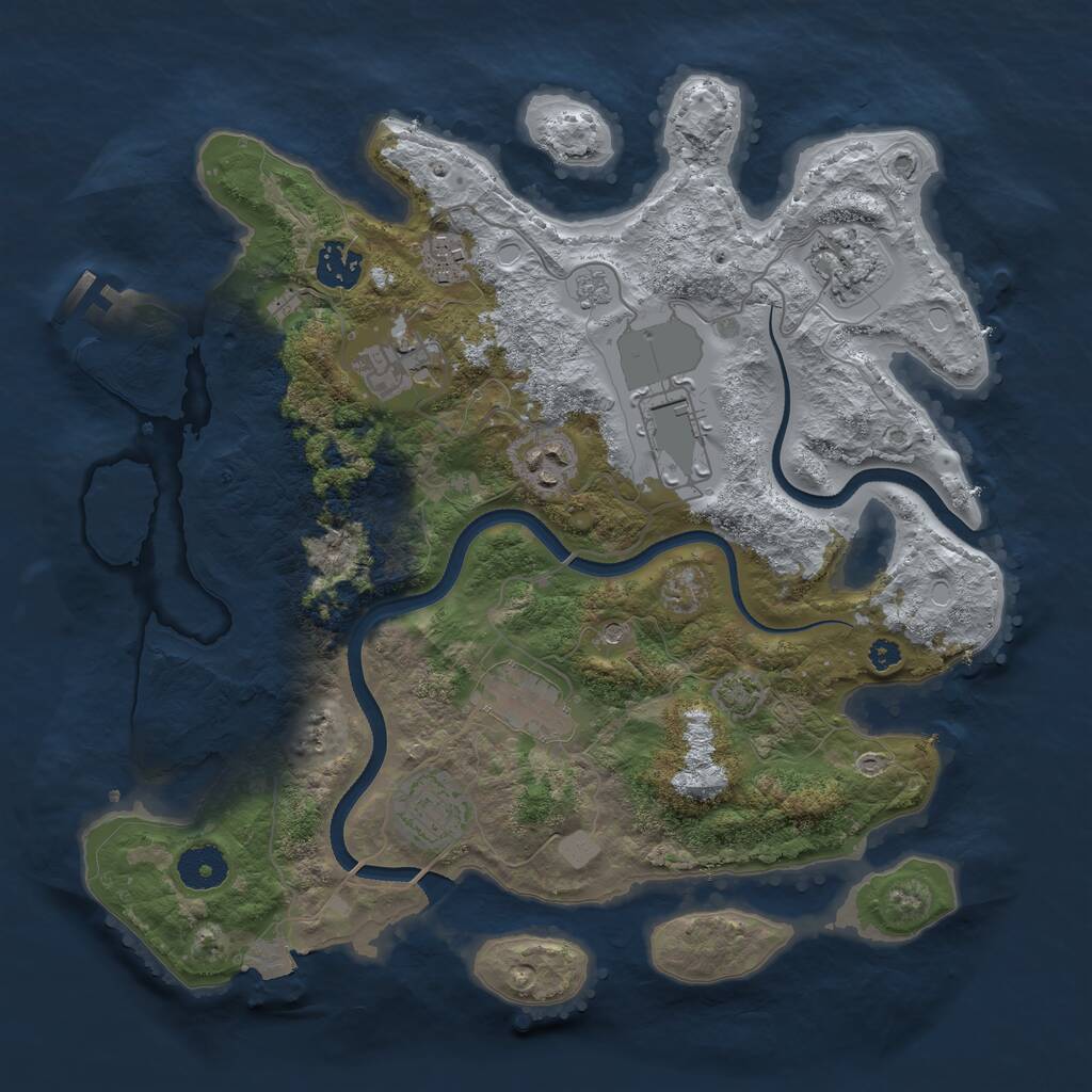 Rust Map: Procedural Map, Size: 3500, Seed: 73613499, 13 Monuments