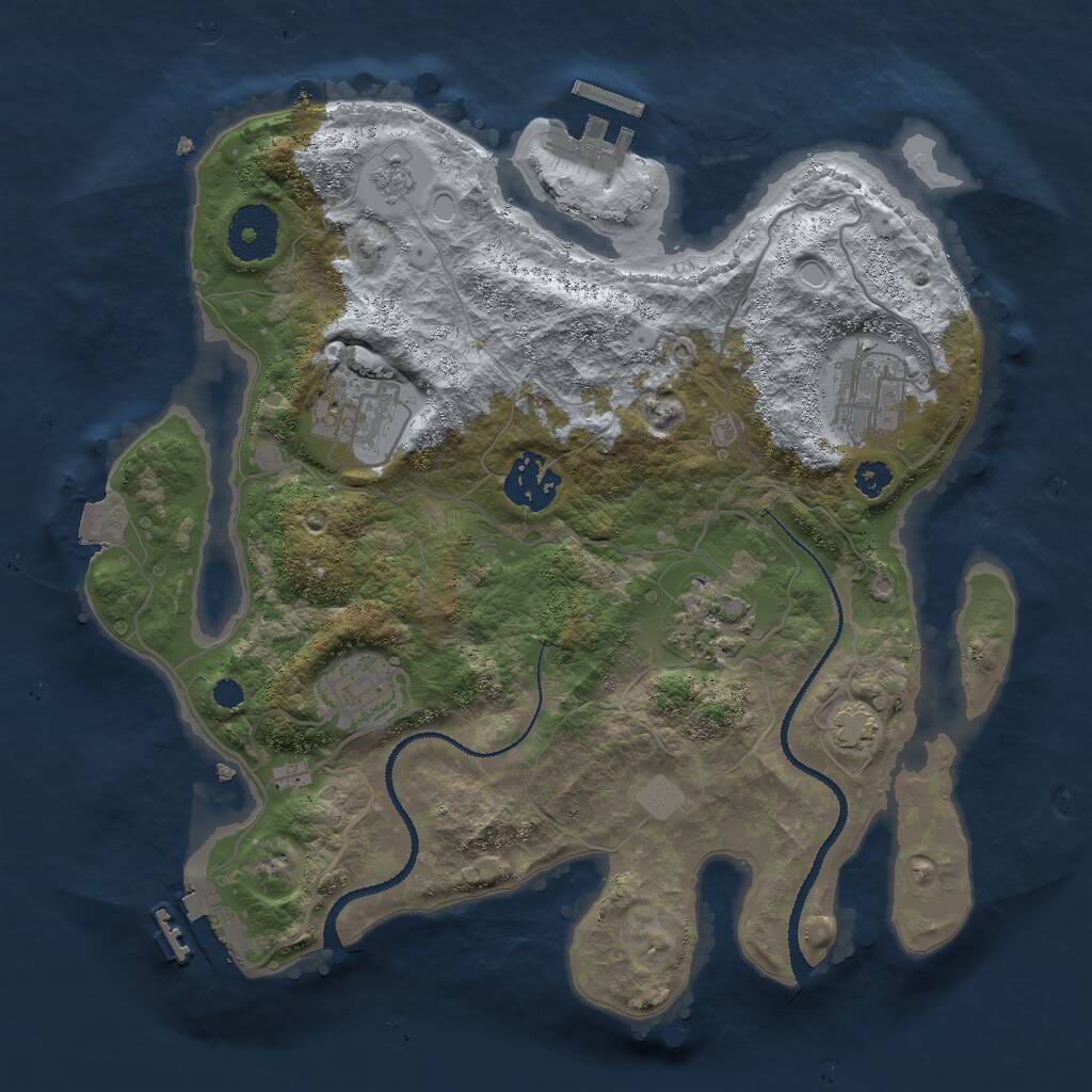 Rust Map: Procedural Map, Size: 3000, Seed: 1863723970, 10 Monuments