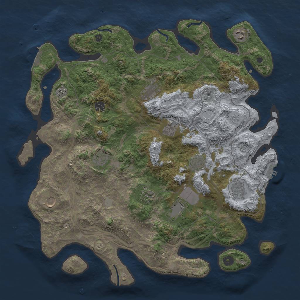 Rust Map: Procedural Map, Size: 4250, Seed: 139917005, 20 Monuments