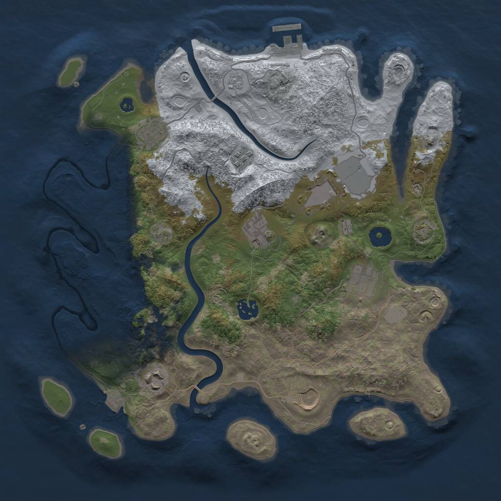 Rust Map: Procedural Map, Size: 3500, Seed: 34224260, 13 Monuments