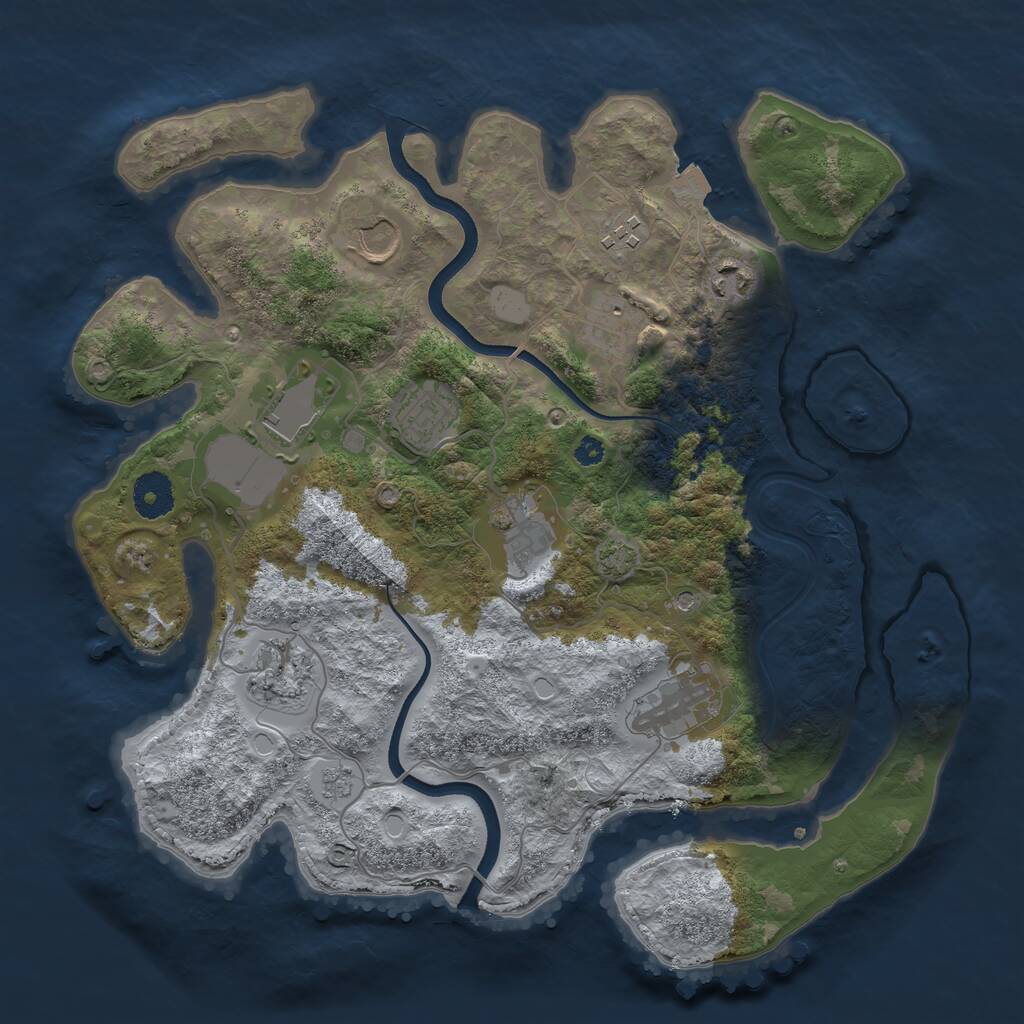 Rust Map: Procedural Map, Size: 3500, Seed: 51712129, 13 Monuments