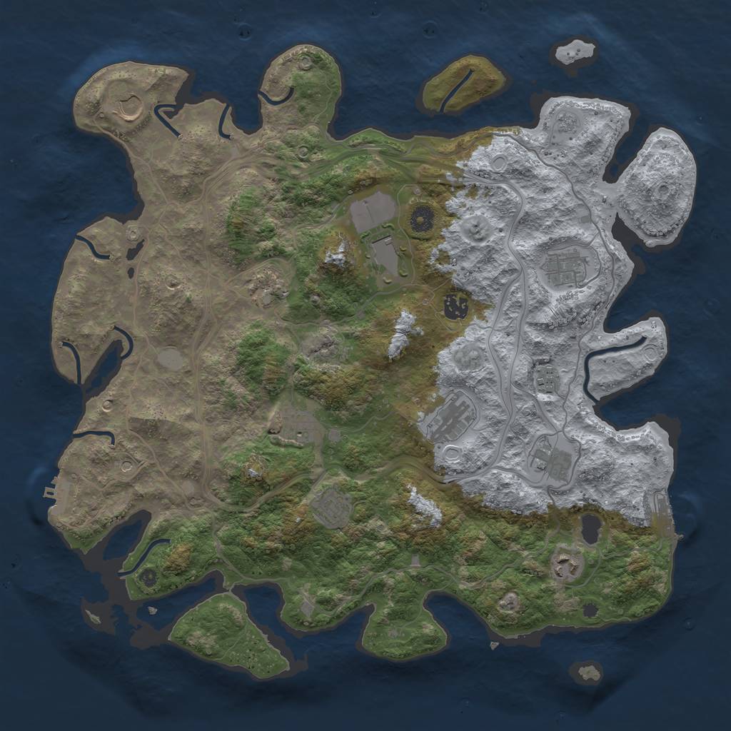 Rust Map: Procedural Map, Size: 4250, Seed: 12121, 18 Monuments
