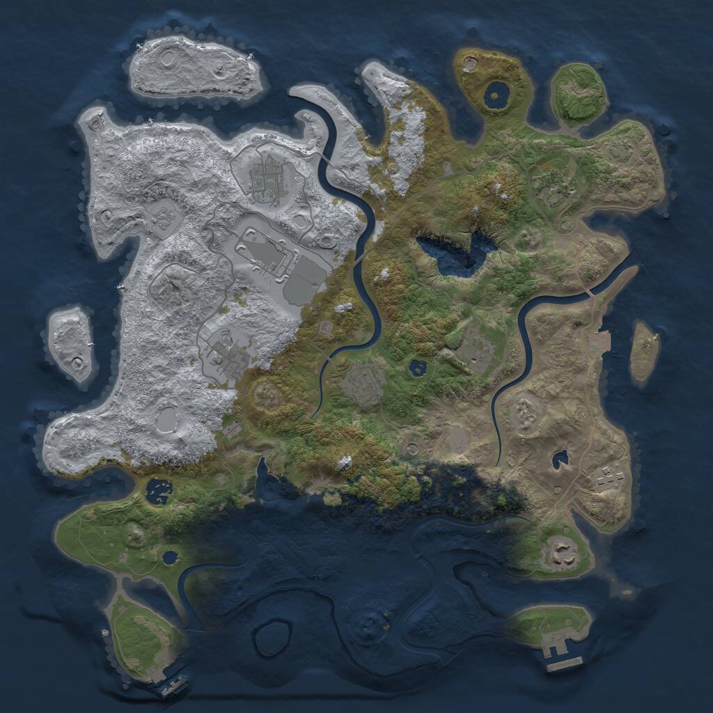 Rust Map: Procedural Map, Size: 4000, Seed: 11844, 15 Monuments