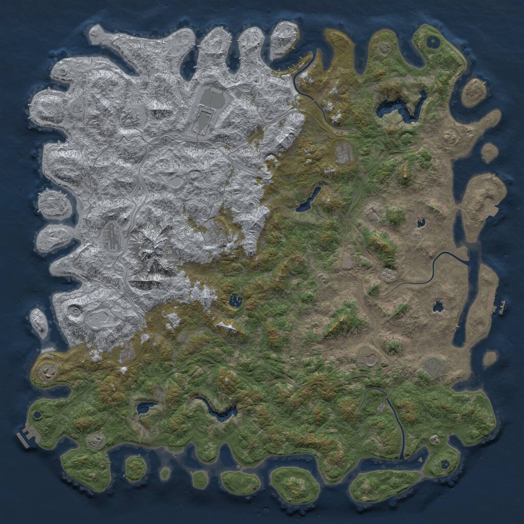 Rust Map: Procedural Map, Size: 6000, Seed: 56023051, 17 Monuments