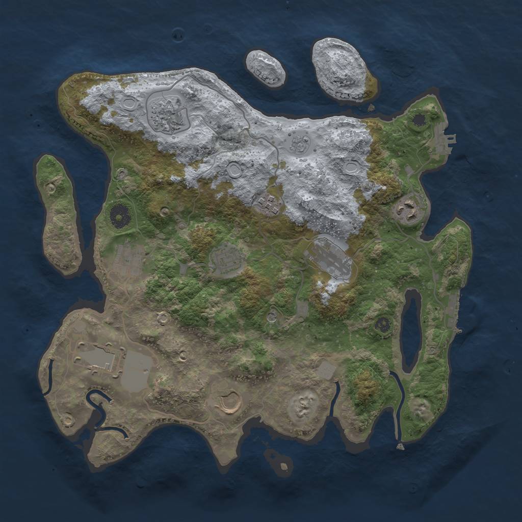 Rust Map: Procedural Map, Size: 3500, Seed: 2548, 17 Monuments