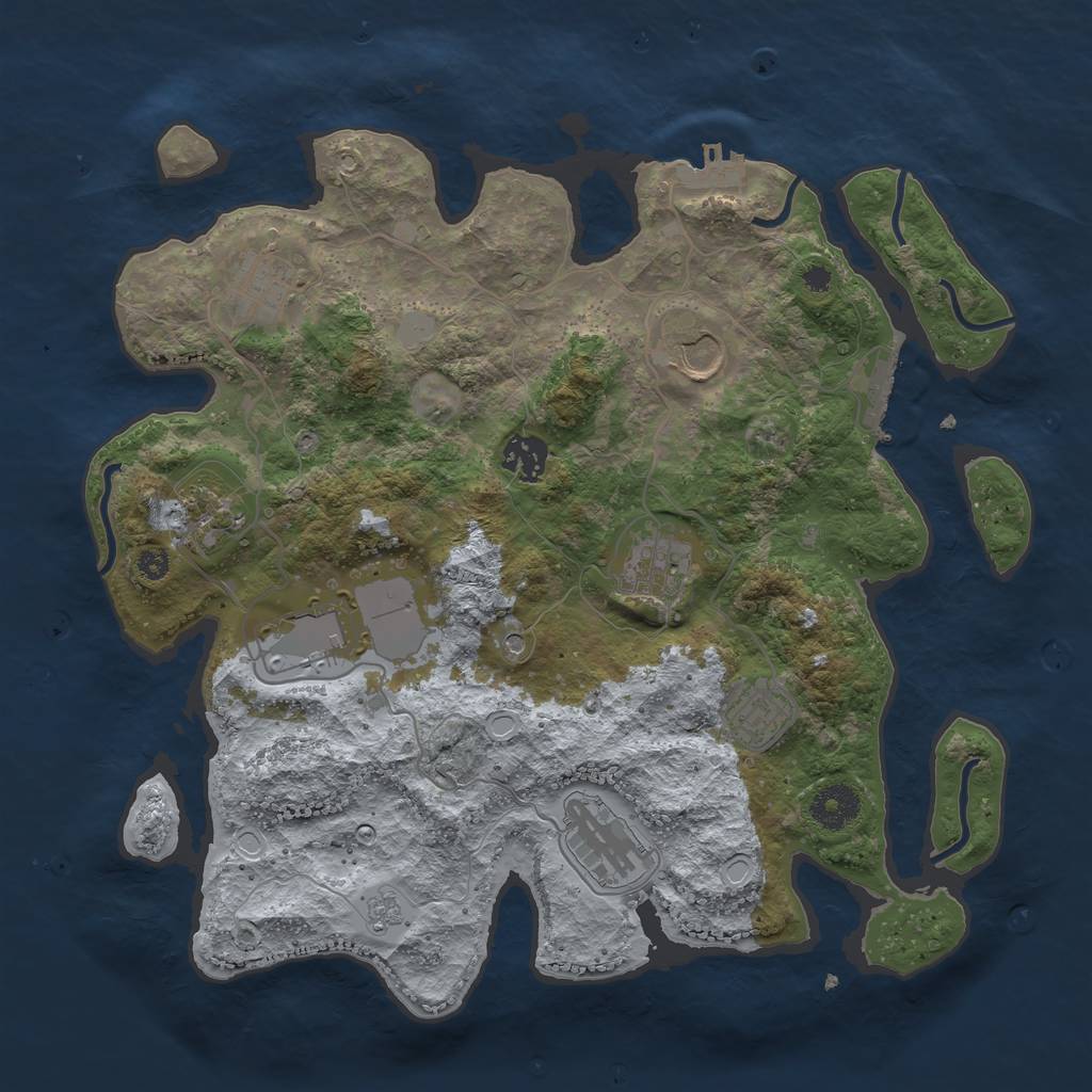 Rust Map: Procedural Map, Size: 3500, Seed: 363017030, 15 Monuments