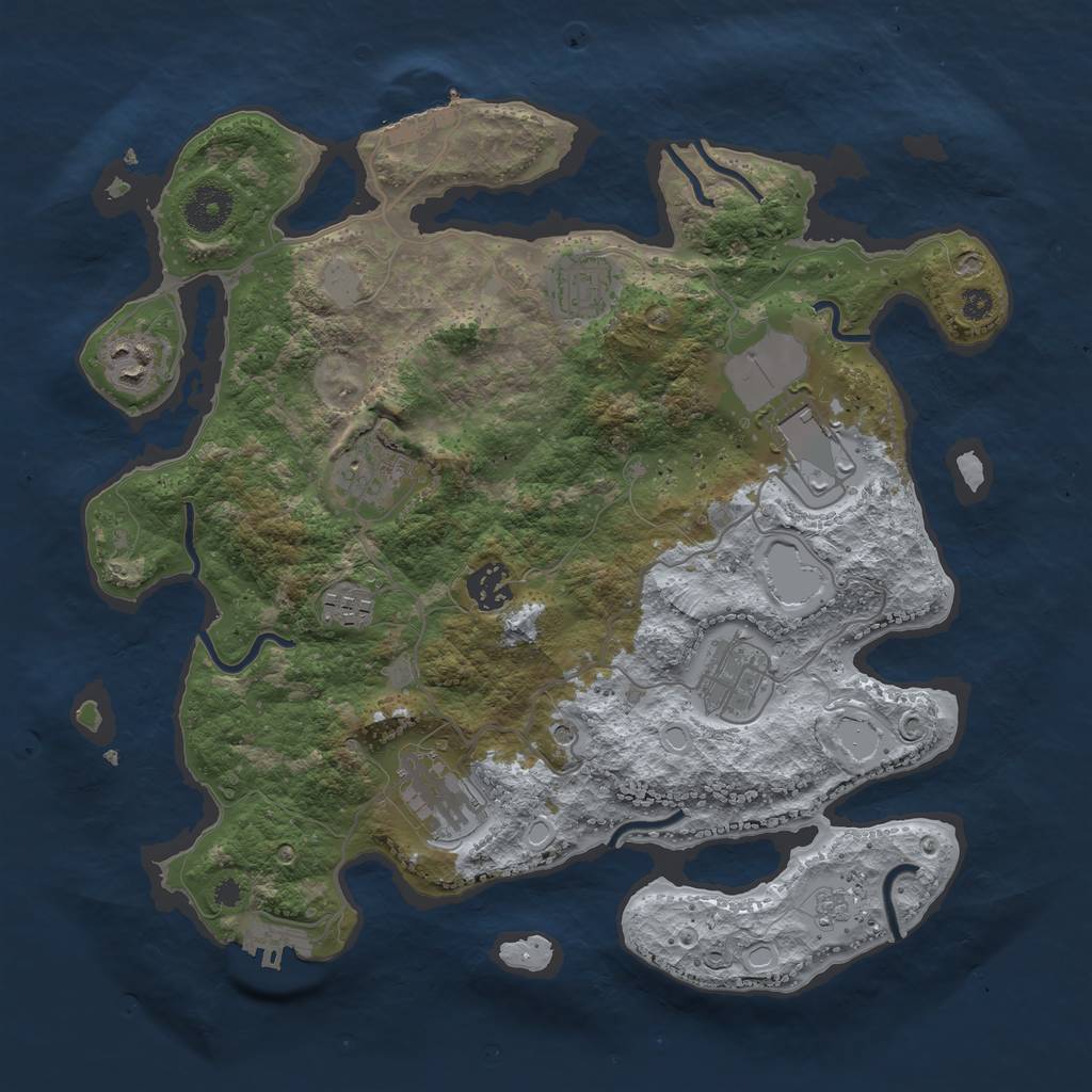 Rust Map: Procedural Map, Size: 3500, Seed: 56457735, 15 Monuments