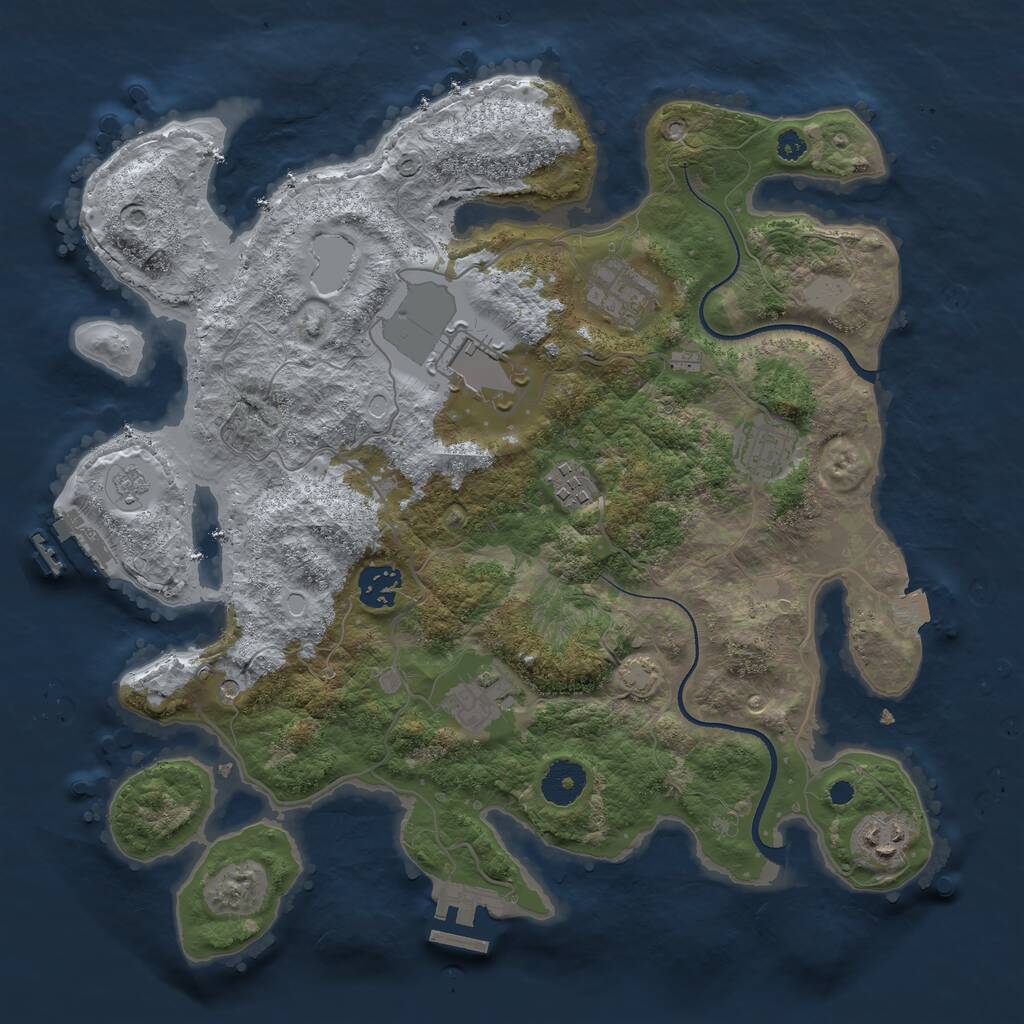 Rust Map: Procedural Map, Size: 3500, Seed: 47017068, 13 Monuments