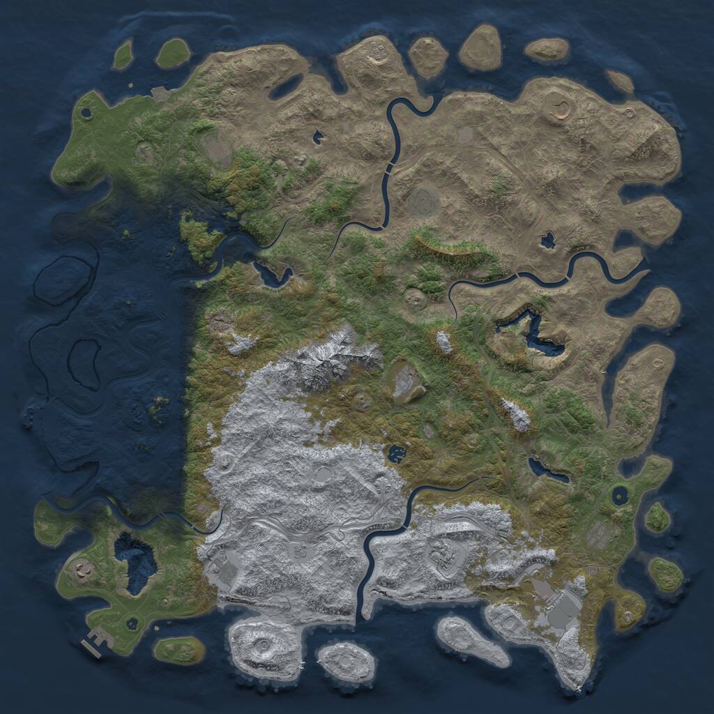 Rust Map: Procedural Map, Size: 6000, Seed: 2200, 17 Monuments