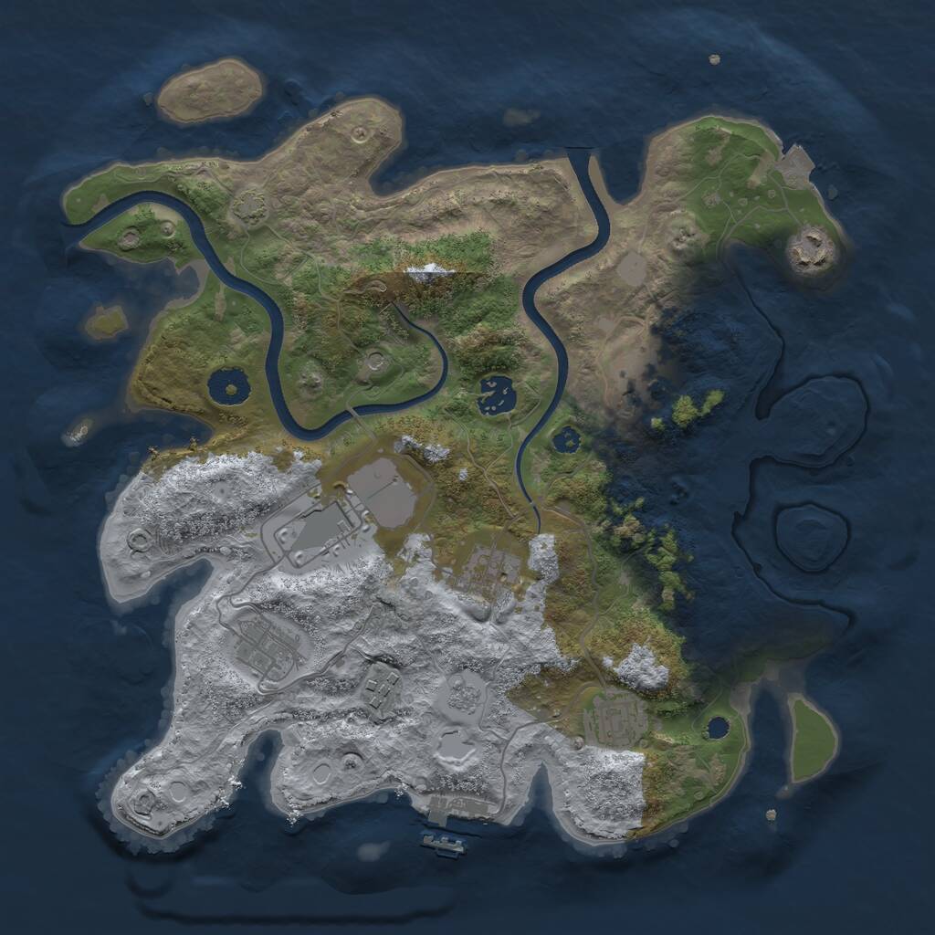 Rust Map: Procedural Map, Size: 3500, Seed: 14458746, 13 Monuments