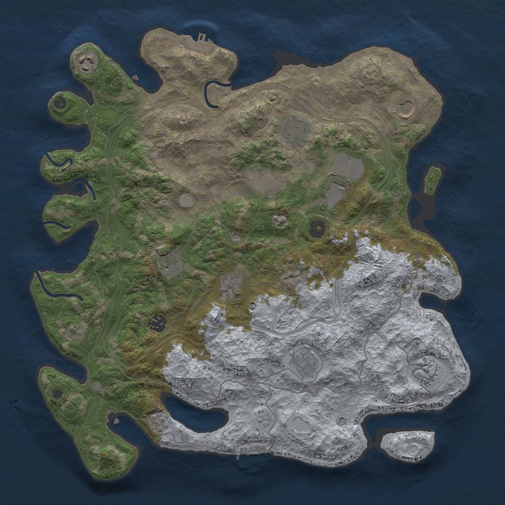 Rust Map: Procedural Map, Size: 4250, Seed: 160104742, 18 Monuments